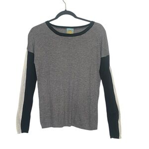 C&C CALIFORNIA WOMENS CASHMERE GRAY BLACK WHITE SWEATER SIZE SMALL